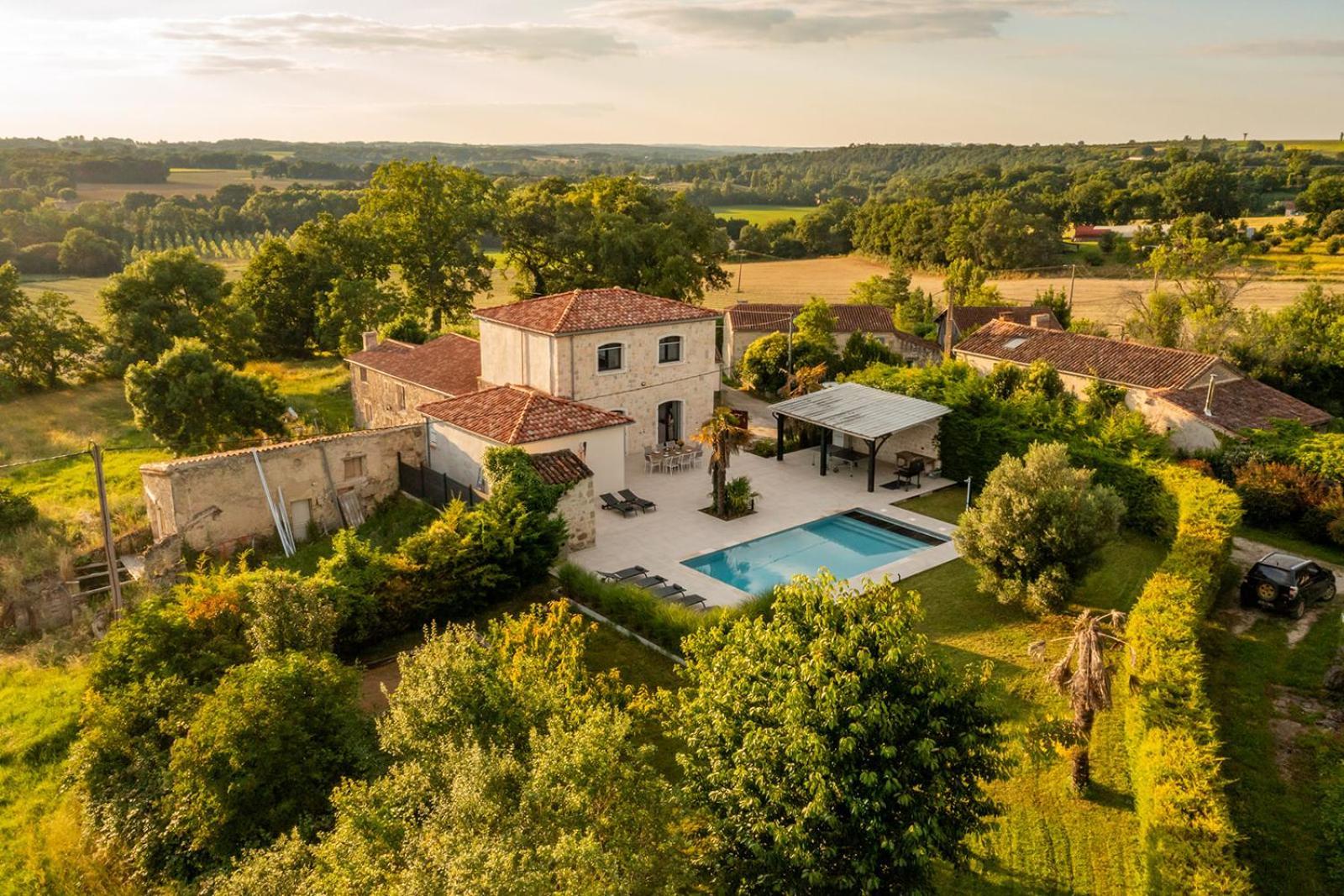 Villa Au Petit Bonheur Avec Clim - Hameau Au Calme - Piscine Chauffee - Petanque Moncrabeau Dış mekan fotoğraf