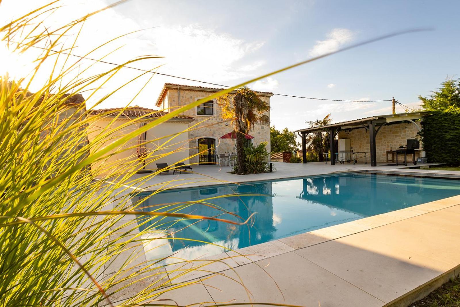 Villa Au Petit Bonheur Avec Clim - Hameau Au Calme - Piscine Chauffee - Petanque Moncrabeau Dış mekan fotoğraf