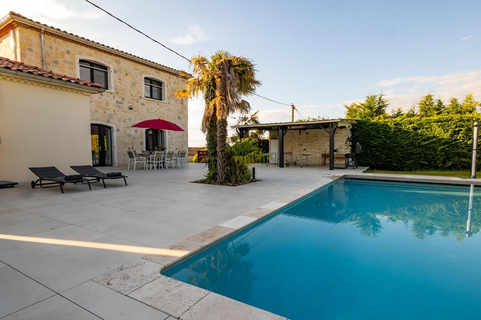 Villa Au Petit Bonheur Avec Clim - Hameau Au Calme - Piscine Chauffee - Petanque Moncrabeau Dış mekan fotoğraf